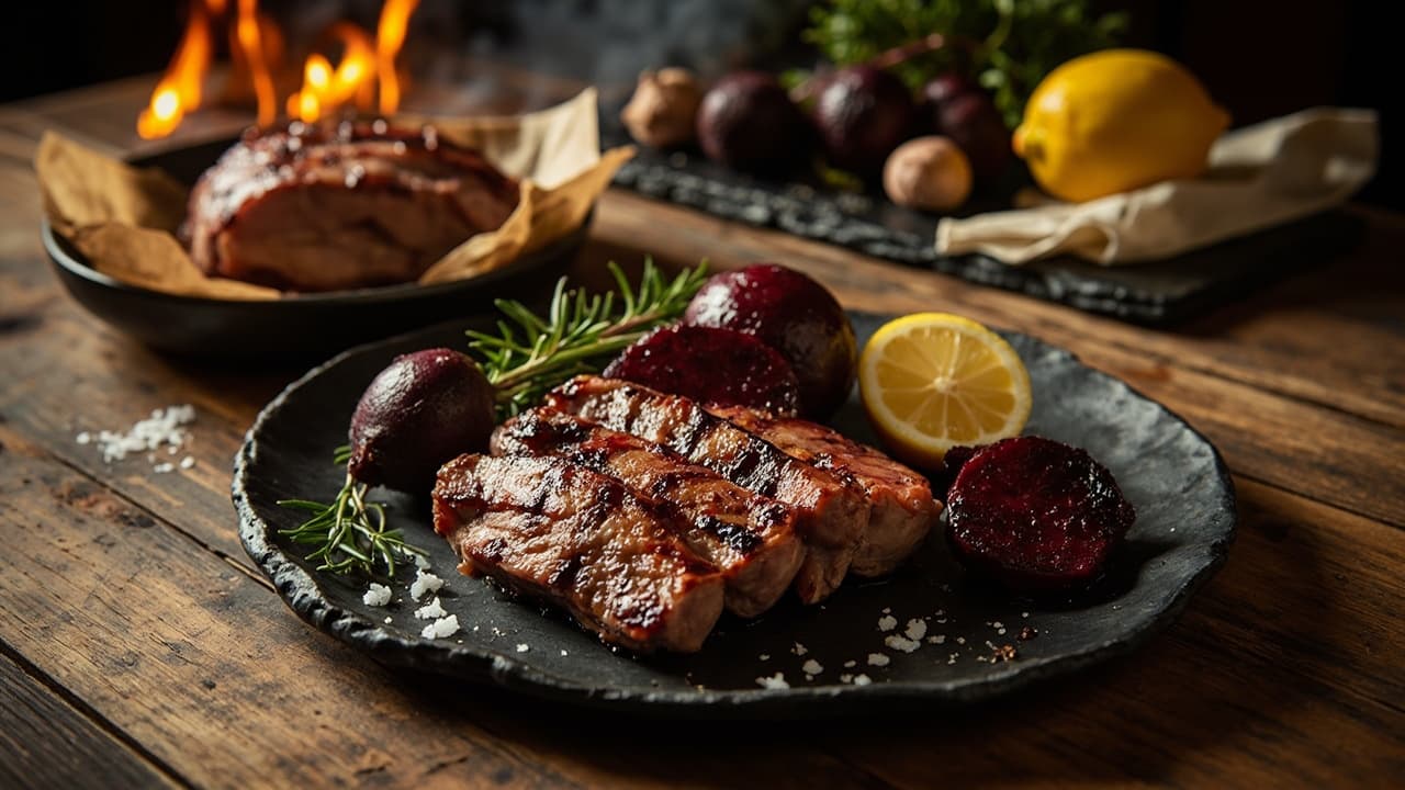 Duck Breast with Charred Beets and Rosemary