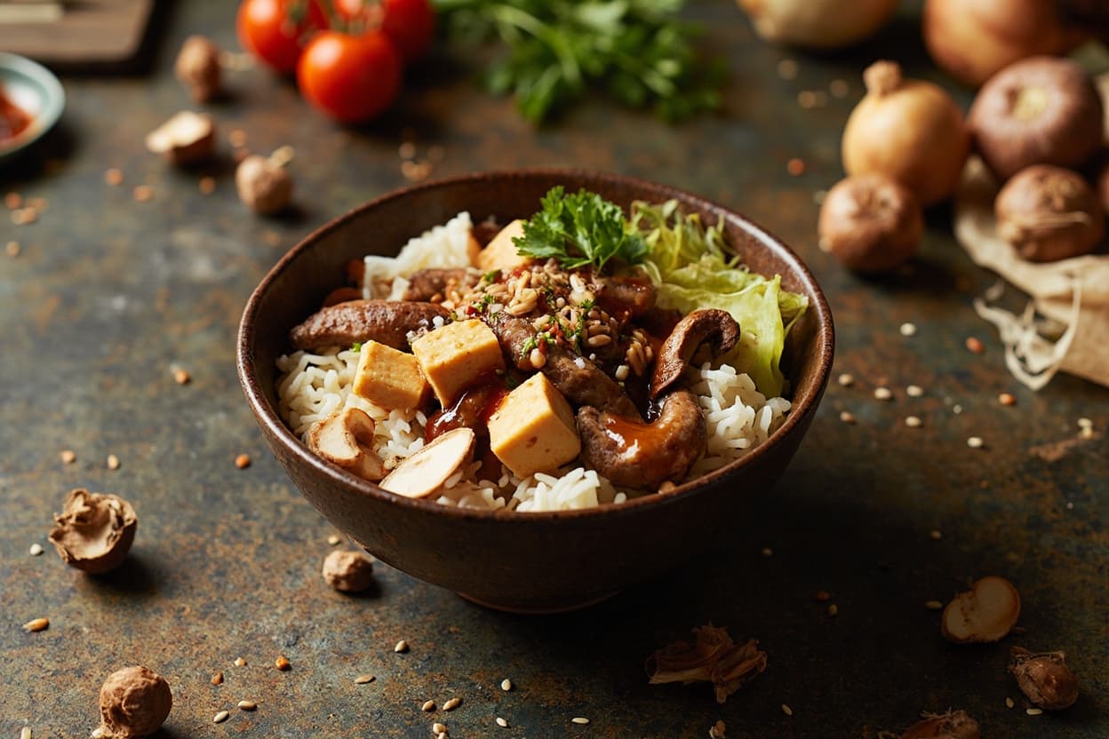 Earthy Mushroom and Tofu Bibimbap