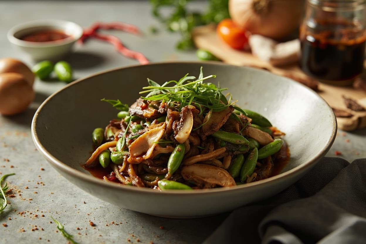 Edamame Mushroom Soy Stir-Fry