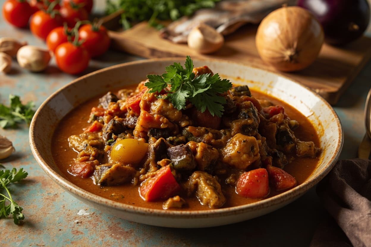 Eggplant and Tomato Mafe