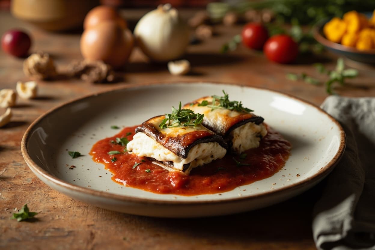 Eggplant Rollatini Stuffed with Ricotta
