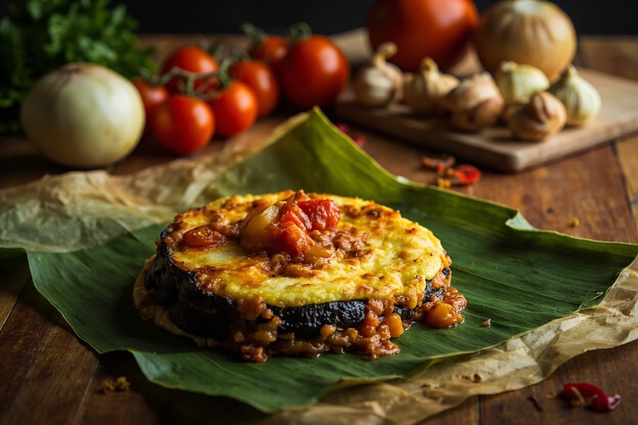 Eggplant Tortang Talong Omelette with Tomato