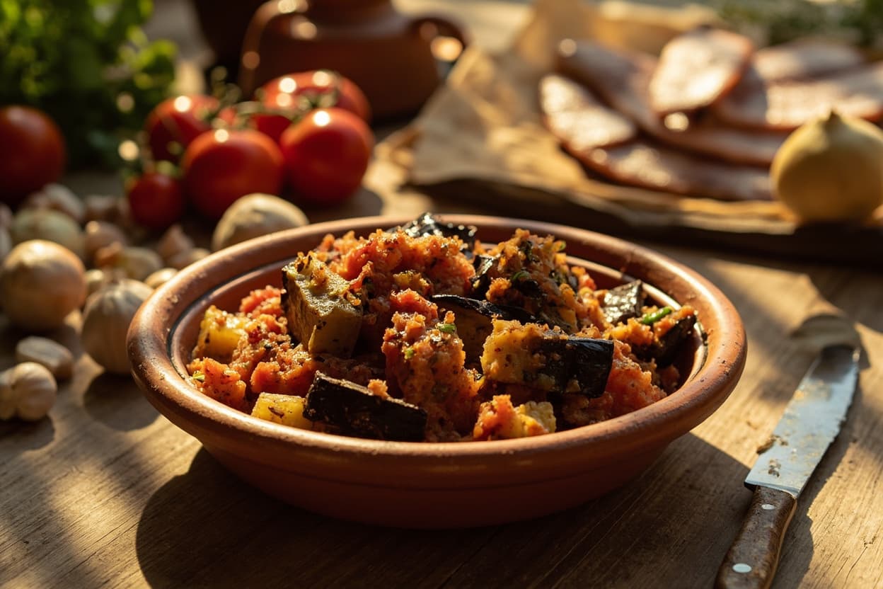 Eggplant Zaalouk with Tomato and Cumin
