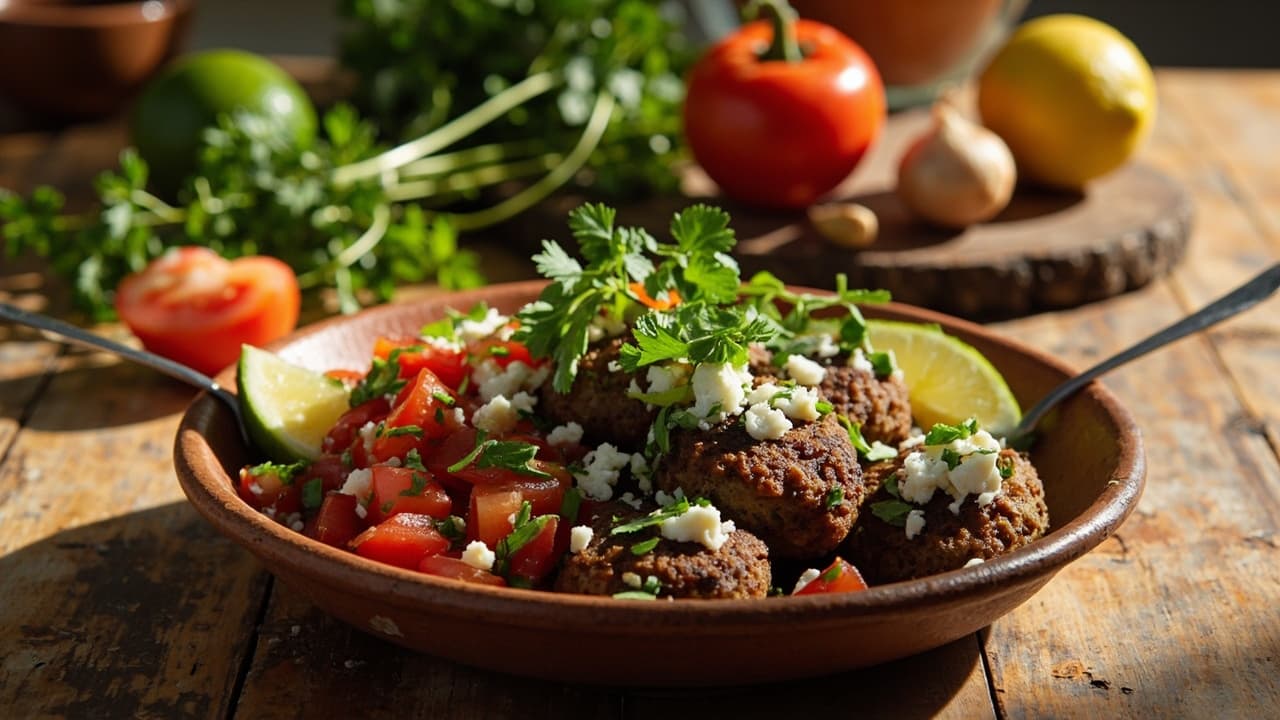 Ensaladitas de Frijol — Colombian Black Bean Fritters with Feta and Mint