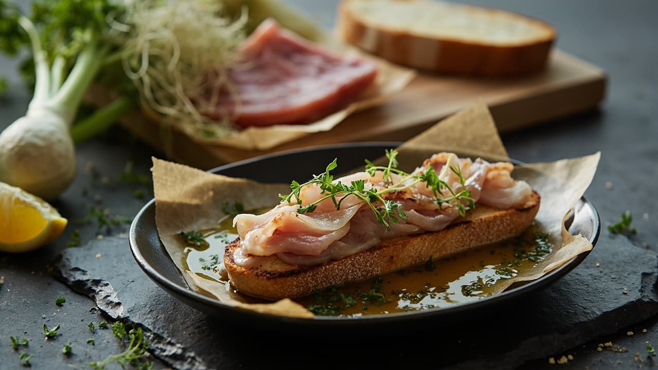 Fennel-Cured Tuna Pintxo with White Vinegar and Olive Oil