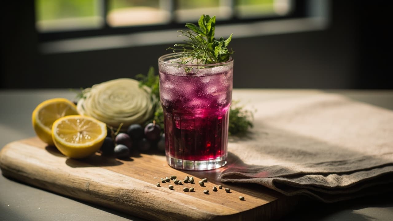Fennel-Twisted Wild Grape Sipper