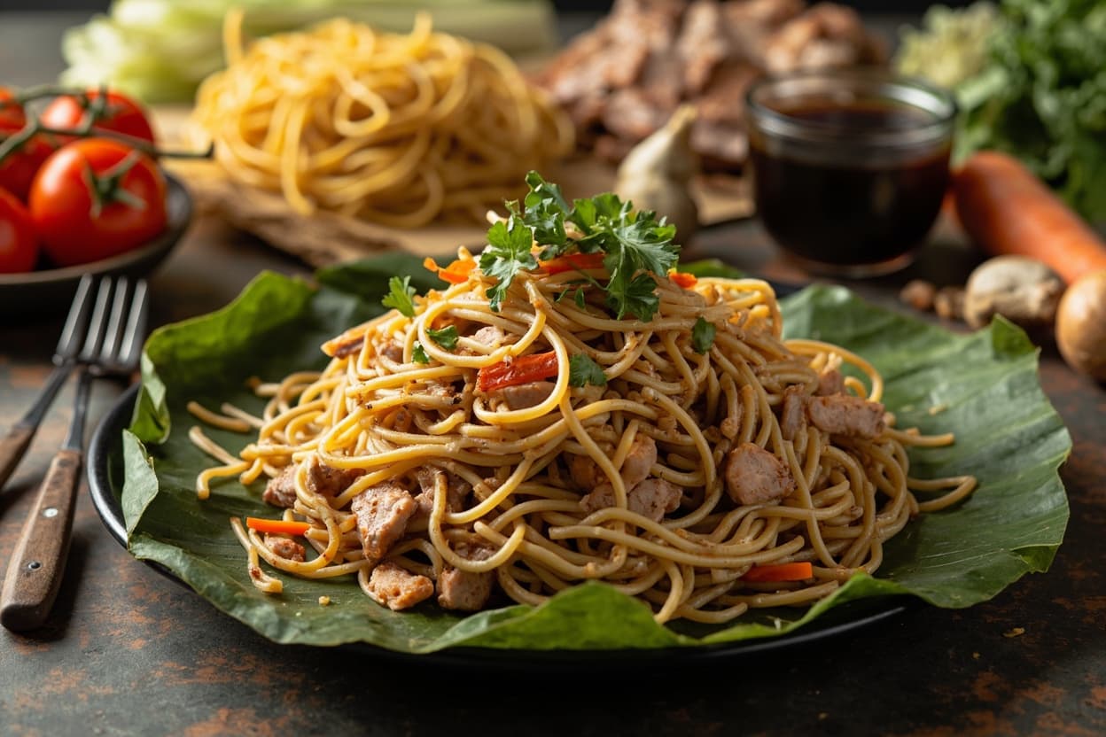 Filipino Garlic Pork Stir-Fry Pancit