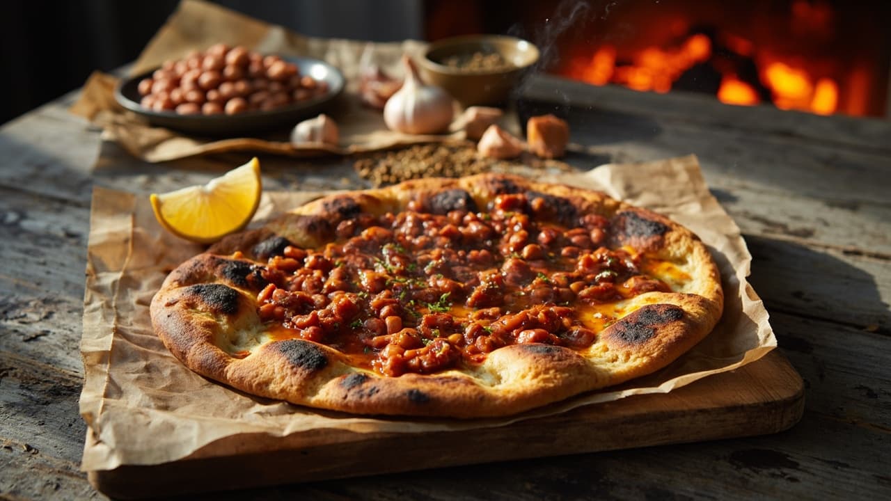 Fire-Kissed Bean Flatbread with Smoked Paprika Oil
