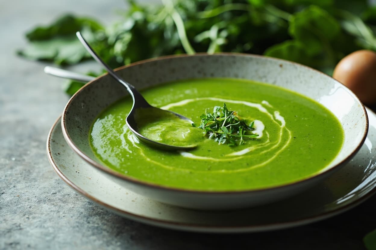 Frozen Pea and Spinach Green Soup