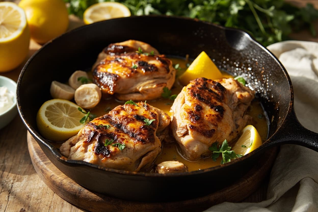 Garlic and Lemon Chicken Skillet