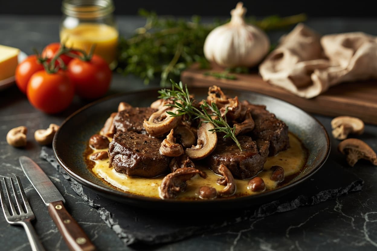 Garlic Butter Steak and Mushrooms