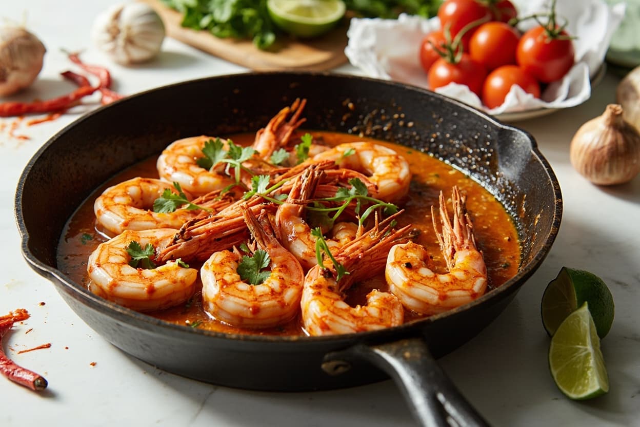 Garlic-Lime Shrimp Skillet, Cayenne Heat