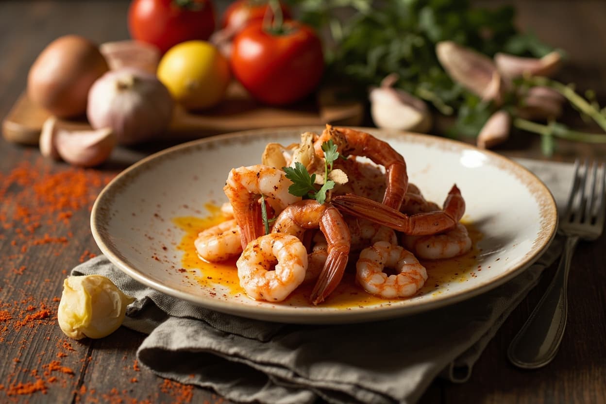 Garlic Shrimp Sizzled in Smoked Paprika