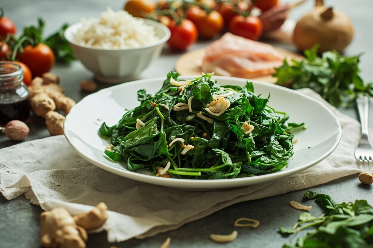Garlic Stir-Fried Morning Greens