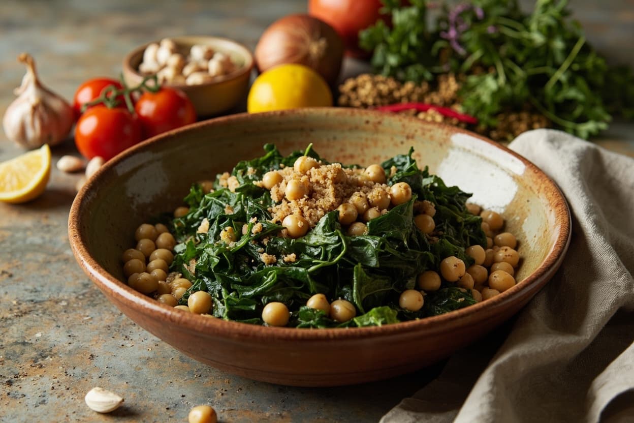 Garlicky Chard and Chickpeas with Lemon
