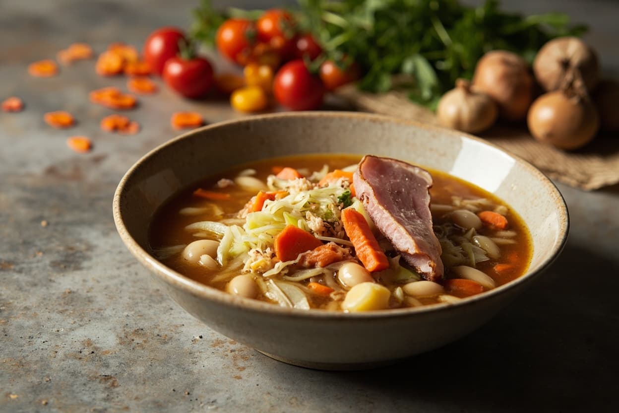 Gascon Garbure with Ham and Cabbage