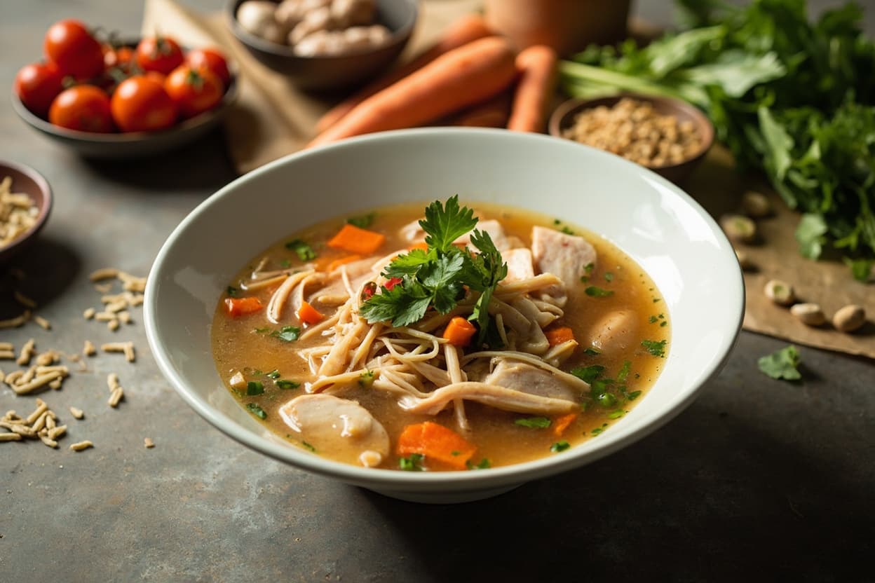 Ginger Chicken and Brown Rice Soup