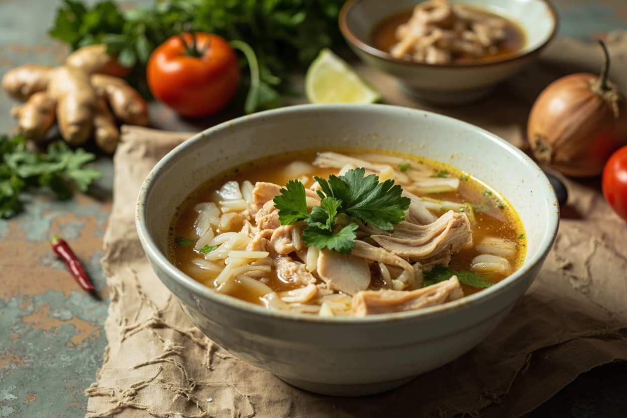 Ginger Chicken and Rice Soup