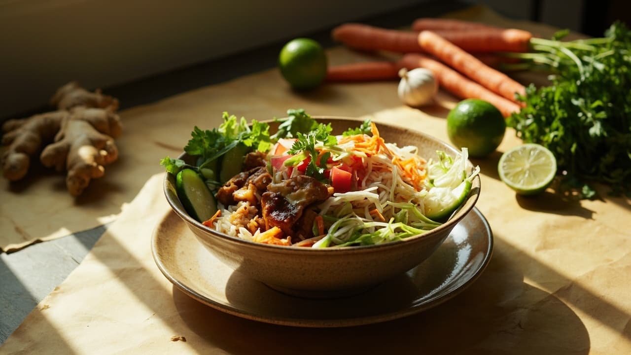 Ginger Lime Chicken Rice Bowl