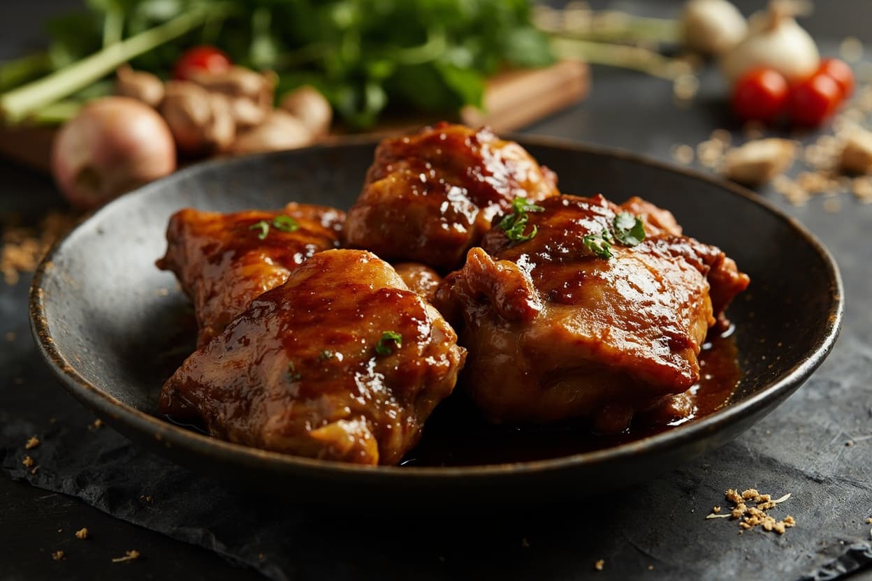 Ginger-Soy Braised Chicken Thighs