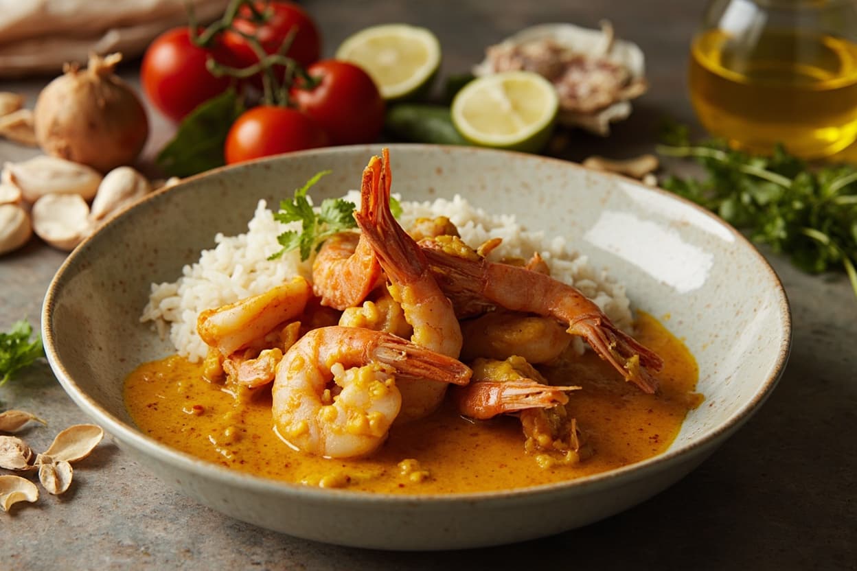 Goan Shrimp Curry with Coconut Oil and Lime