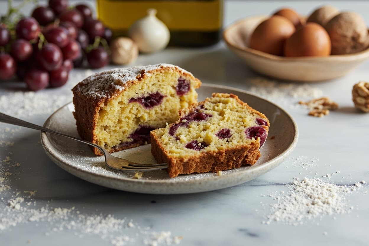Grape and Toasted Walnut Olive Oil Cake