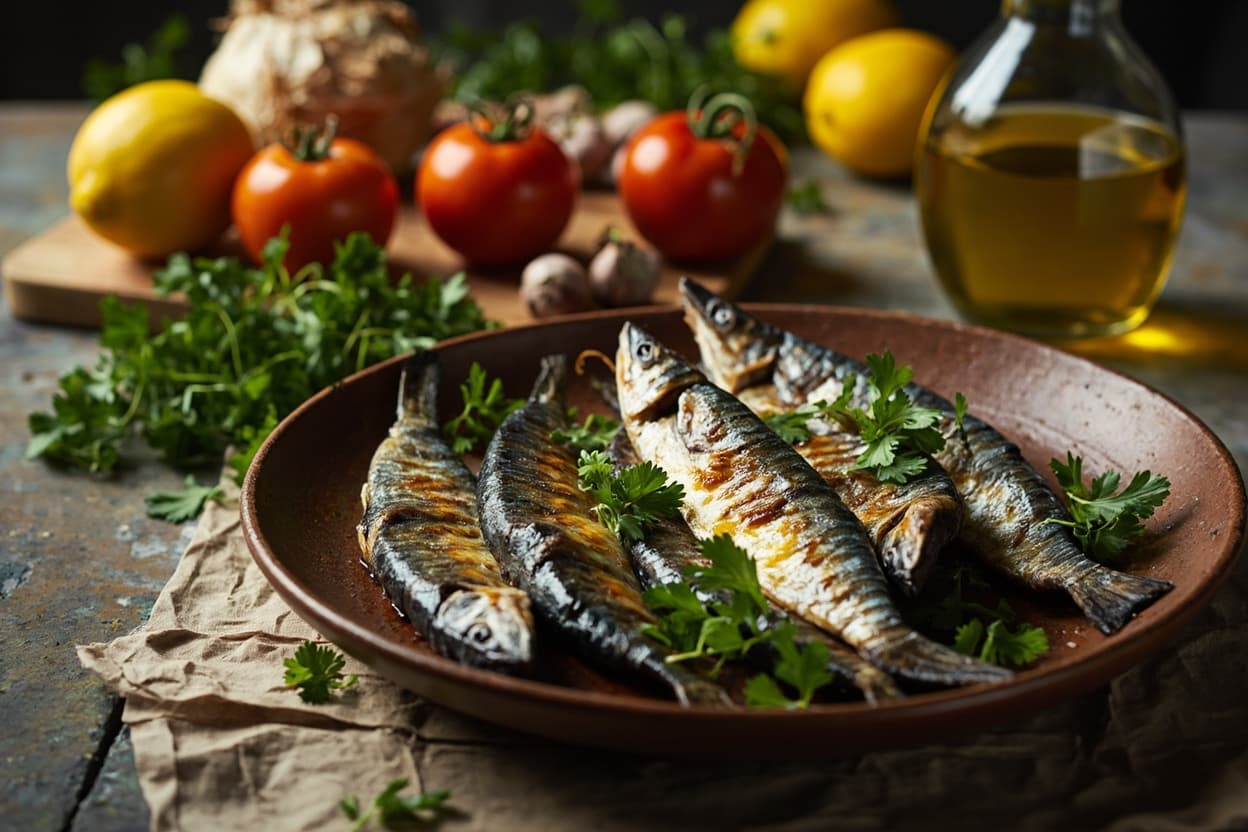 Grilled Sardines, Lemon and Parsley