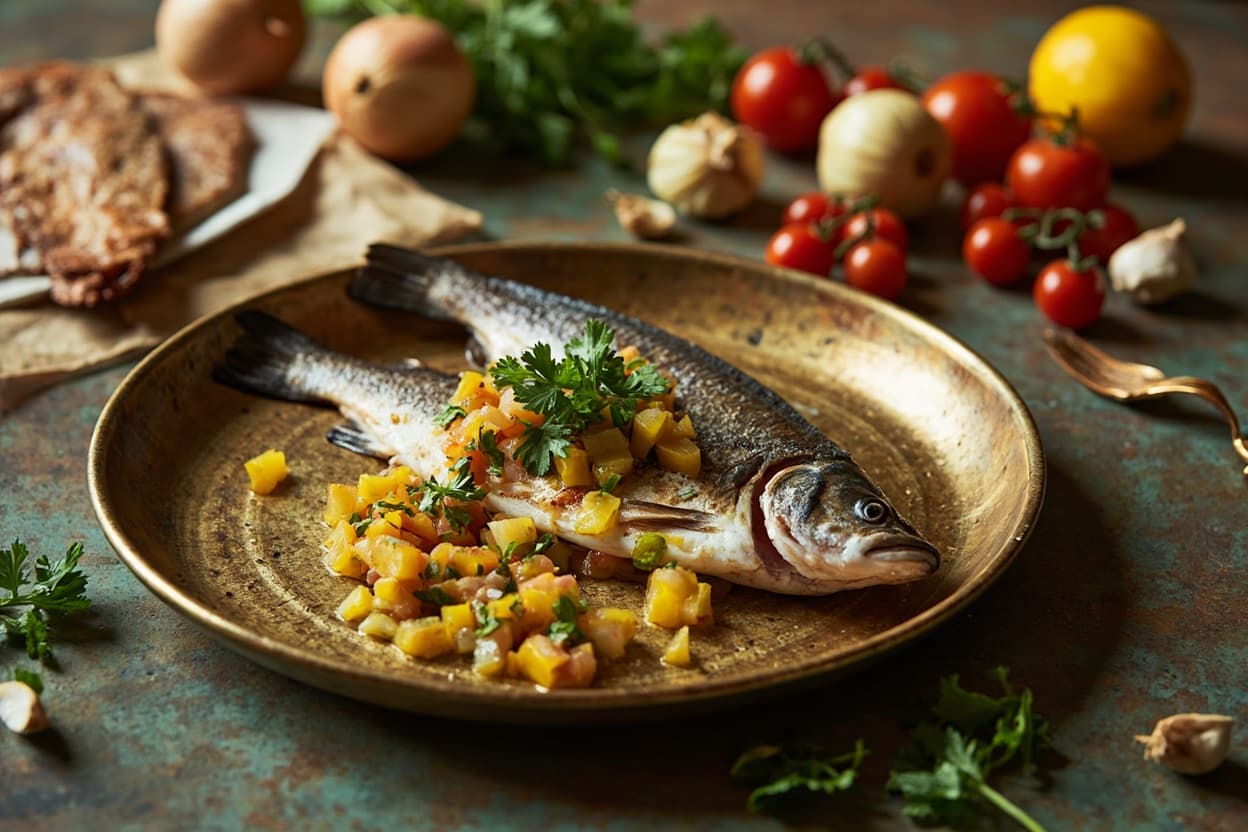 Grilled Trout with Onion-Lemon Relish