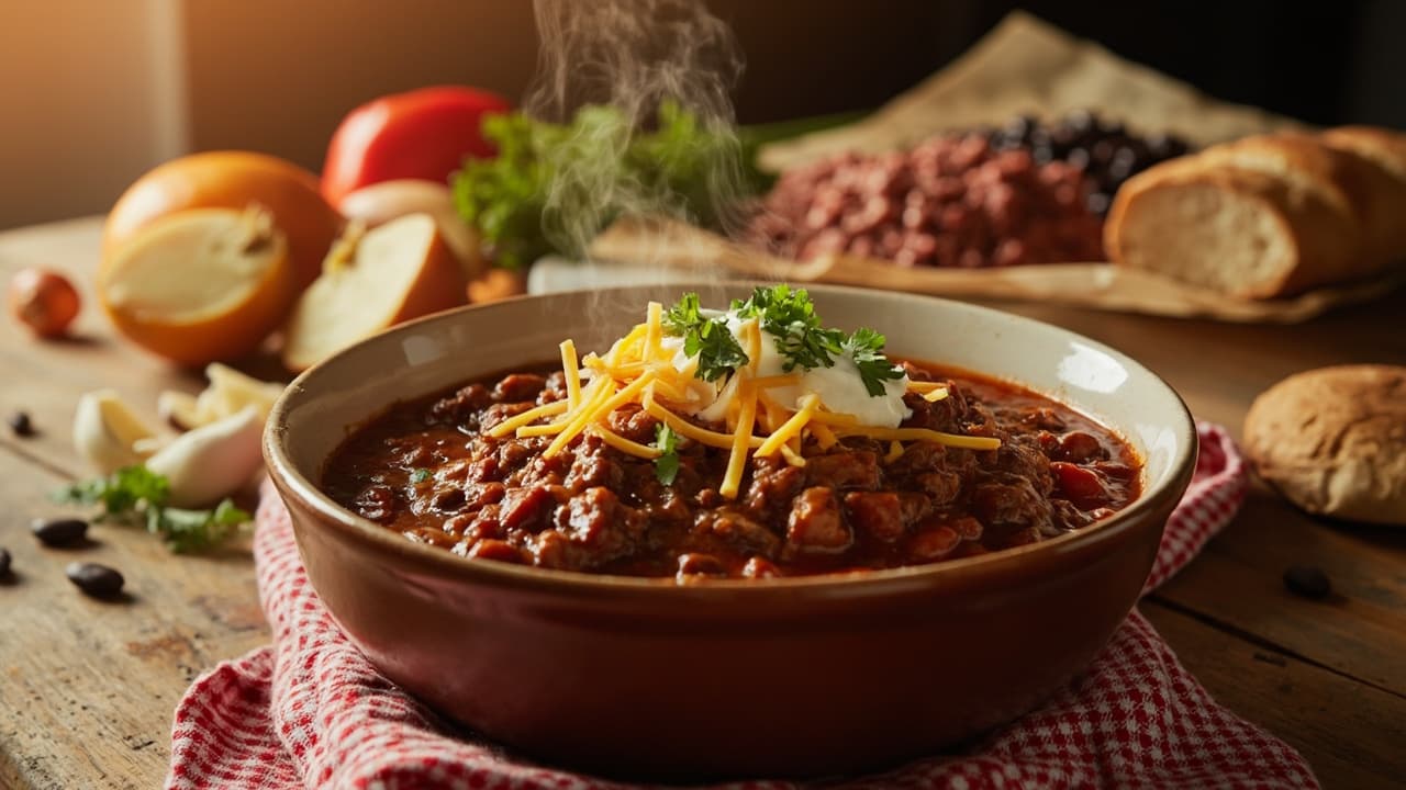 Hearty Ground Beef and Bean Chili