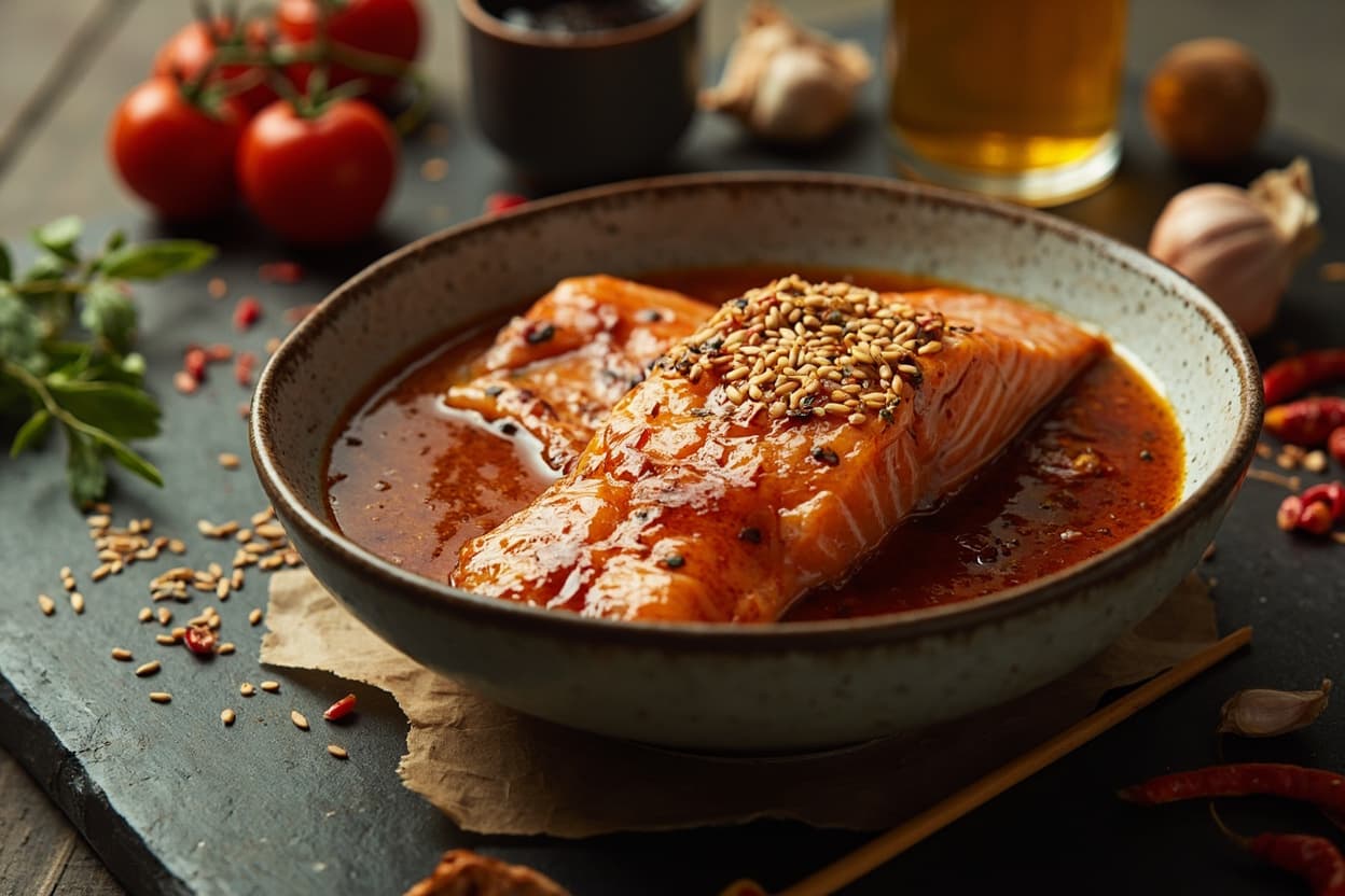 Honey-Chili Salmon with Toasted Sesame