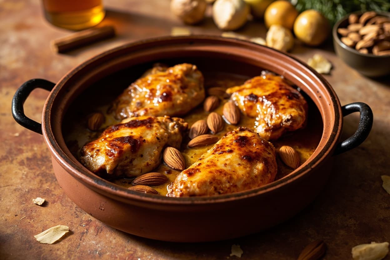 Honey-Glazed Chicken with Cinnamon and Almonds