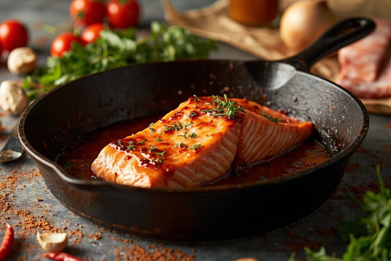 Honey Hot Salmon with Cajun Glaze