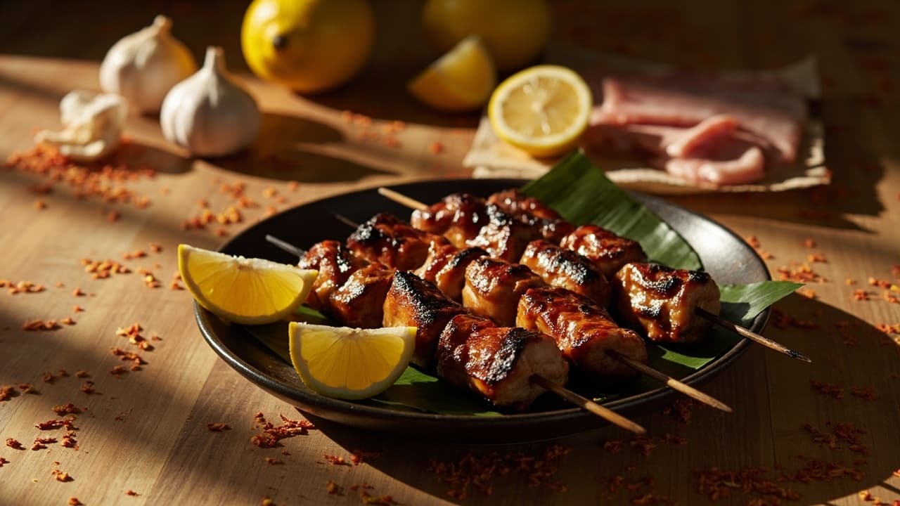Inihaw na Pork Belly Skewers with Smoked Paprika