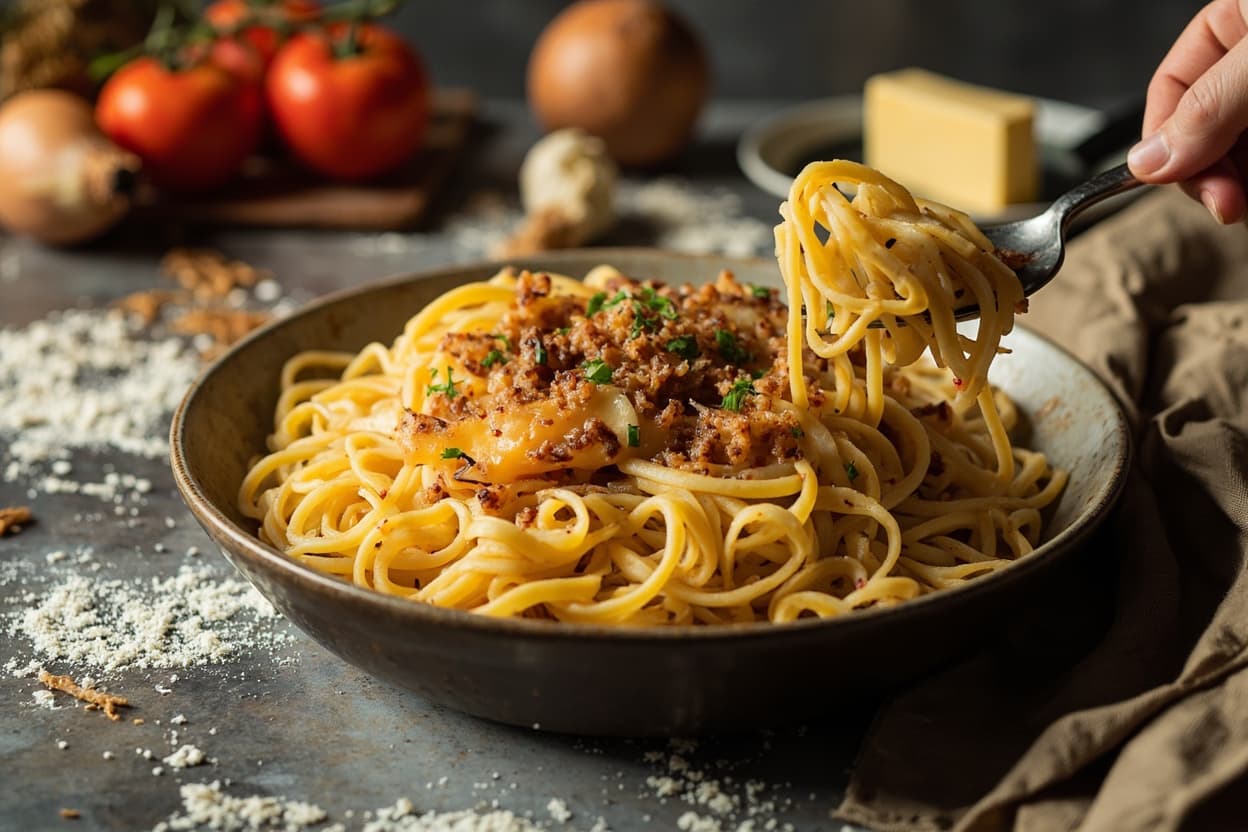 Käsespätzle: Cheesy Egg Noodles with Crispy Onions
