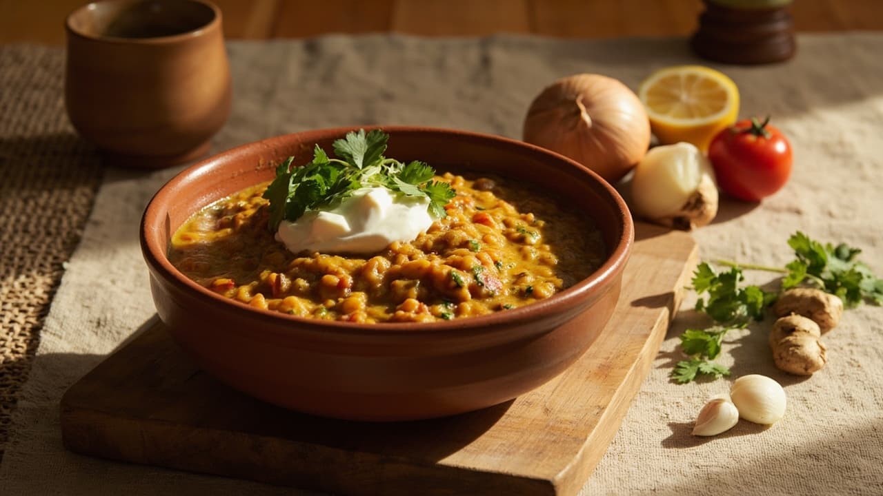 Lahore-Style Red Lentils with Charred Onions and Lemon