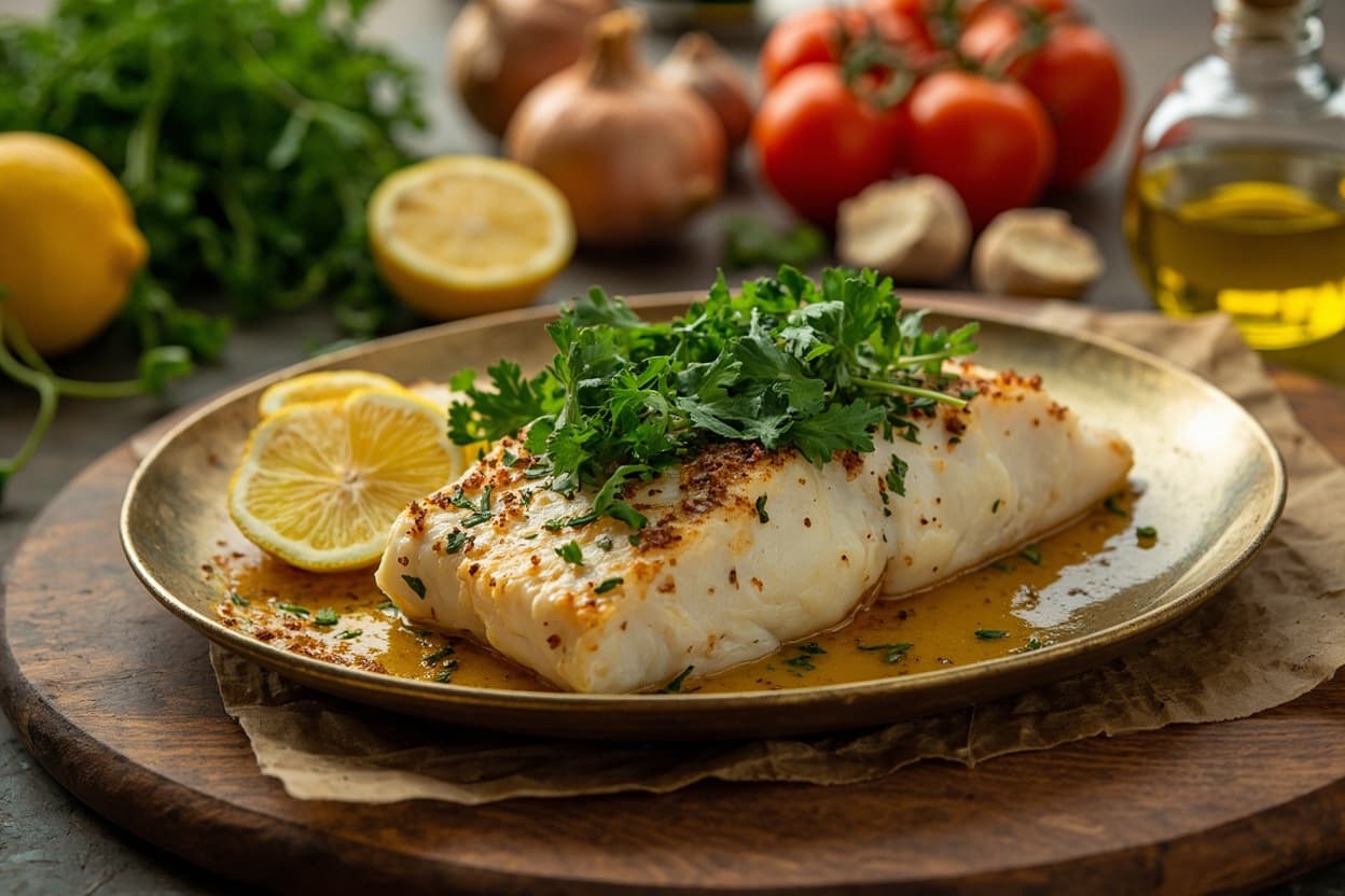 Lemon Garlic Baked Cod with Parsley