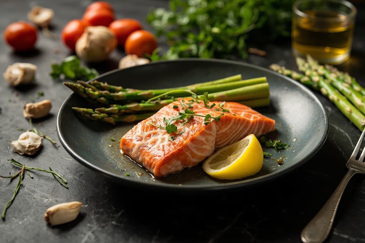 Lemon Garlic Salmon with Asparagus