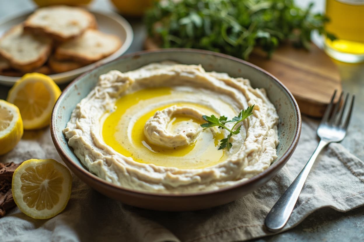 Lemon, Olive Oil, and White Bean Dip