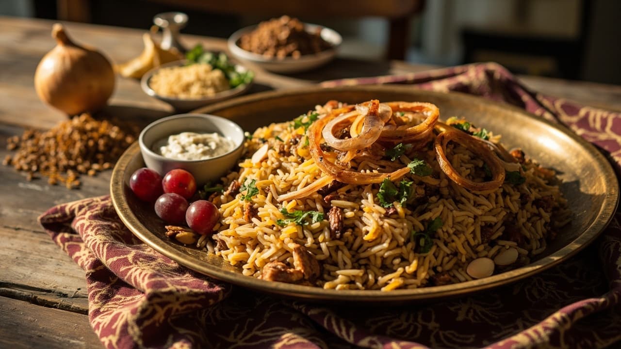 Lentil and Rice Pilaf with Caramelized Onions