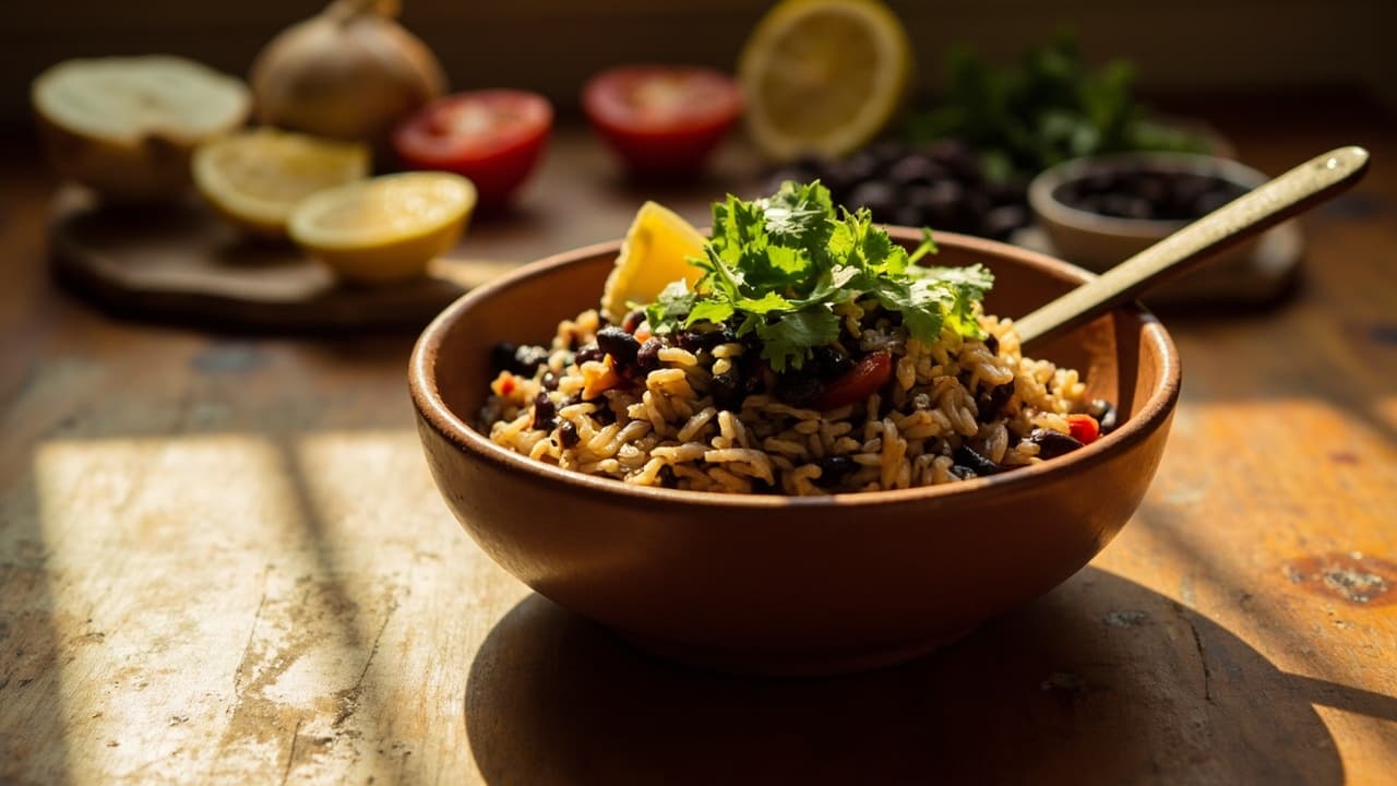 Liberated Black Beans & Tomato Rice Bowl