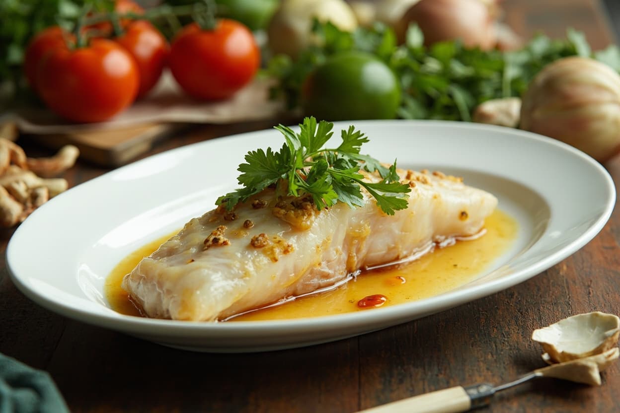 Lime and Ginger Steamed Cod