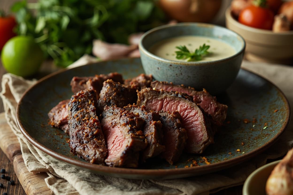 Lok Lak, Kampot Pepper Beef with Lime Dip