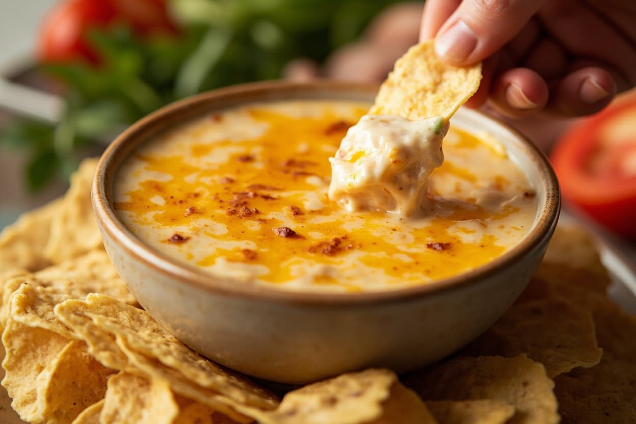 Luxury Cheesy Onion Dip with Chips