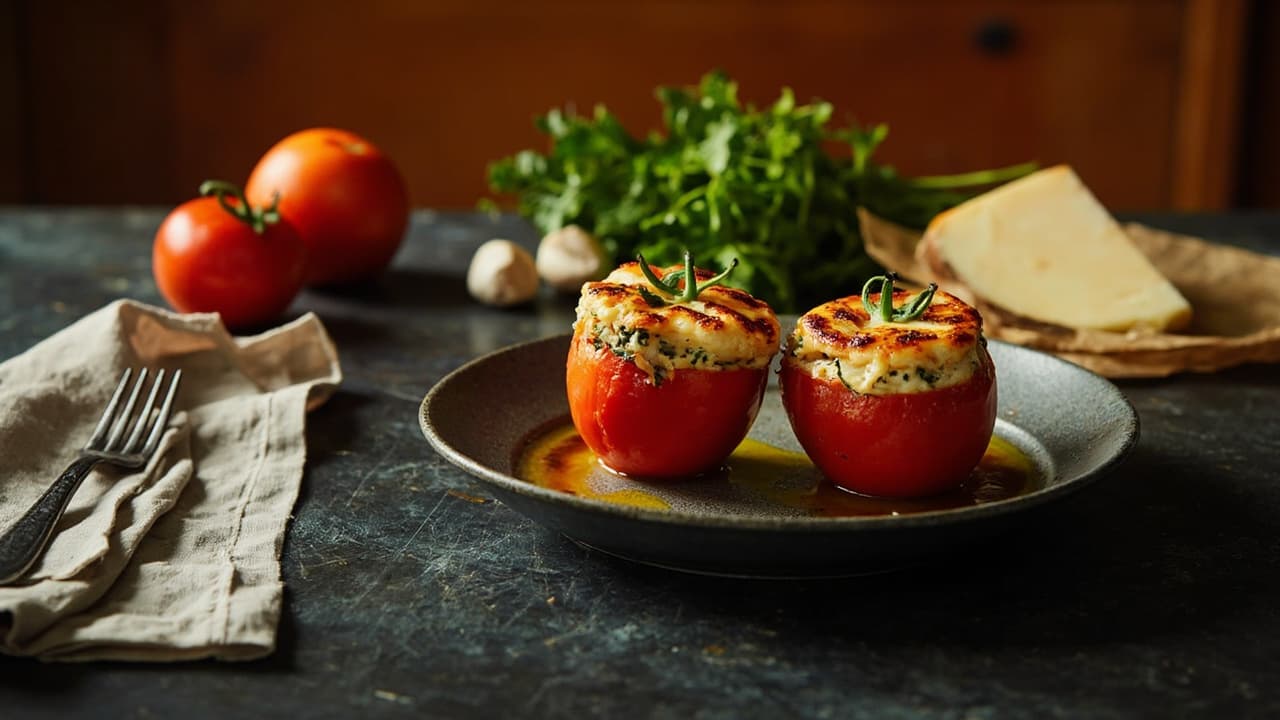 Manchego and Mint Stuffed Tomatoes