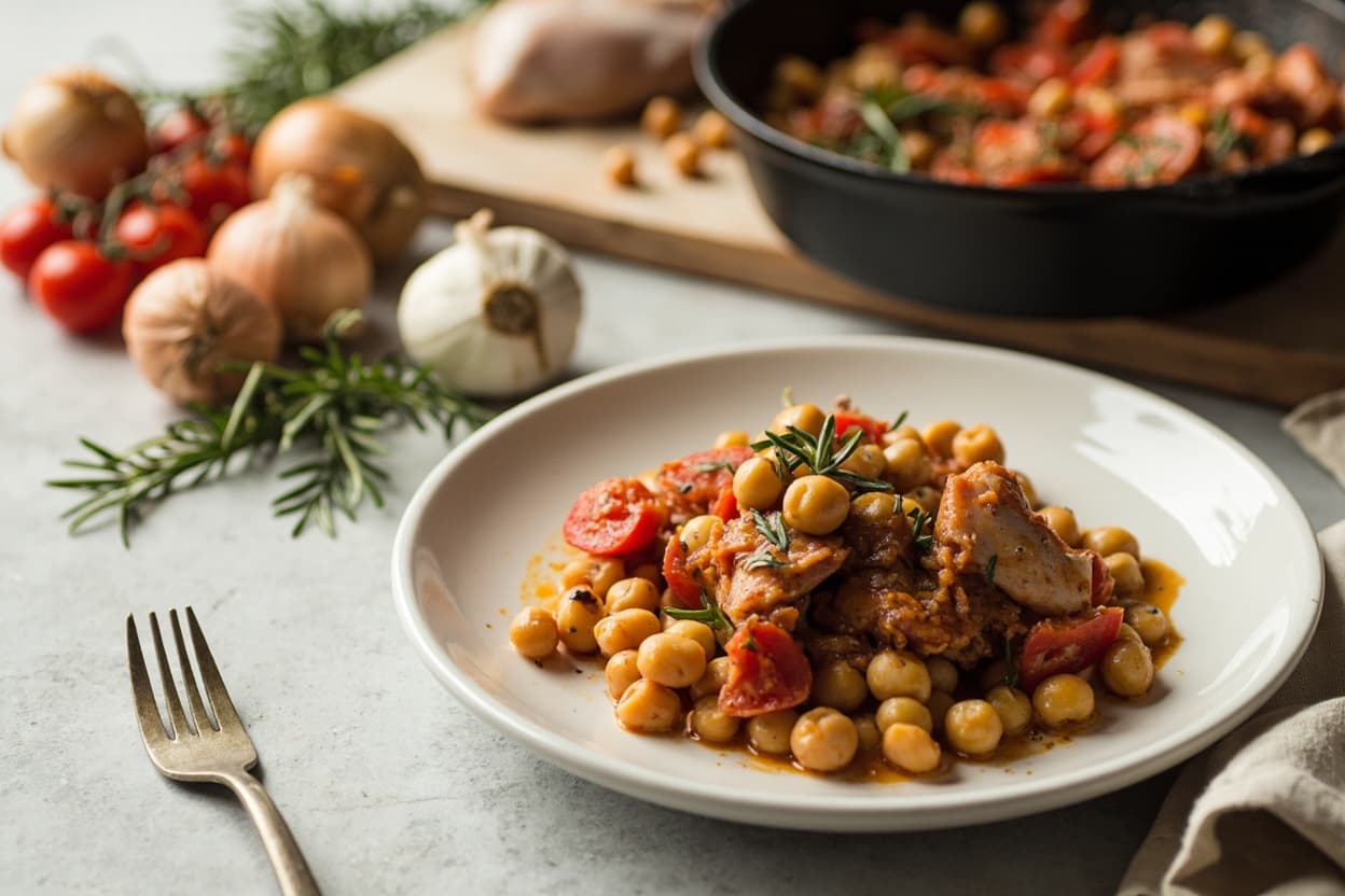 Market Chickpea and Tomato Chicken Skillet