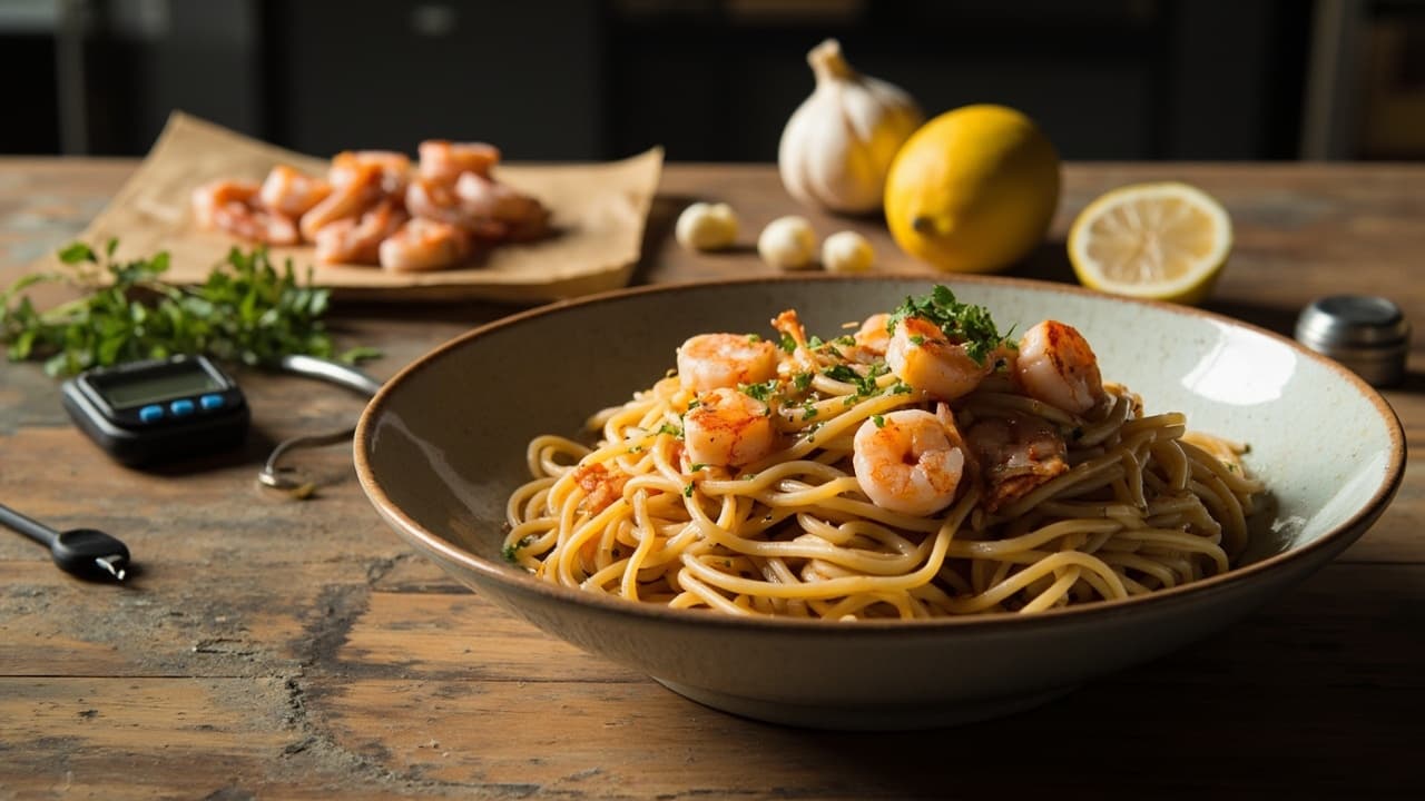 Measured Shrimp Scampi