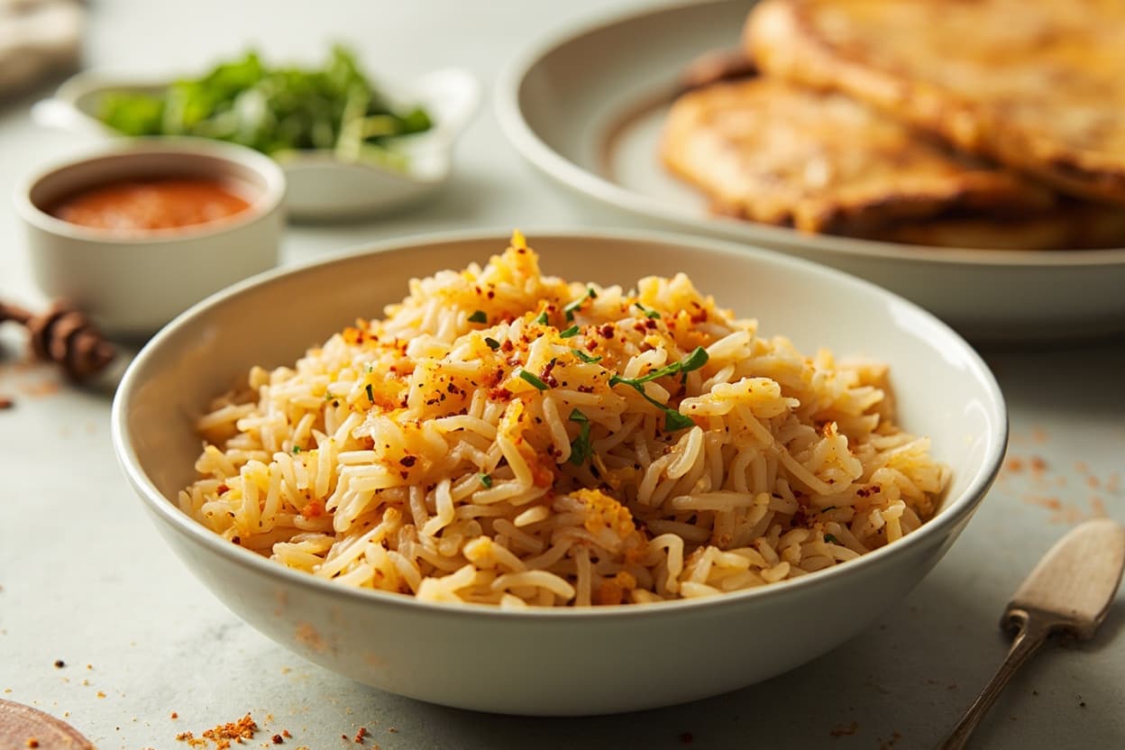 Microwave-Bloomed Spiced Rice