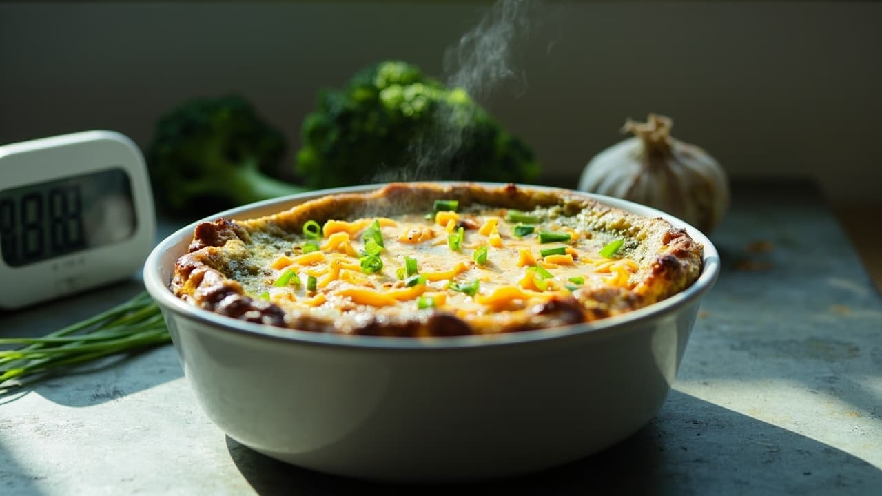 Microwave Cheesy Broccoli Frittata