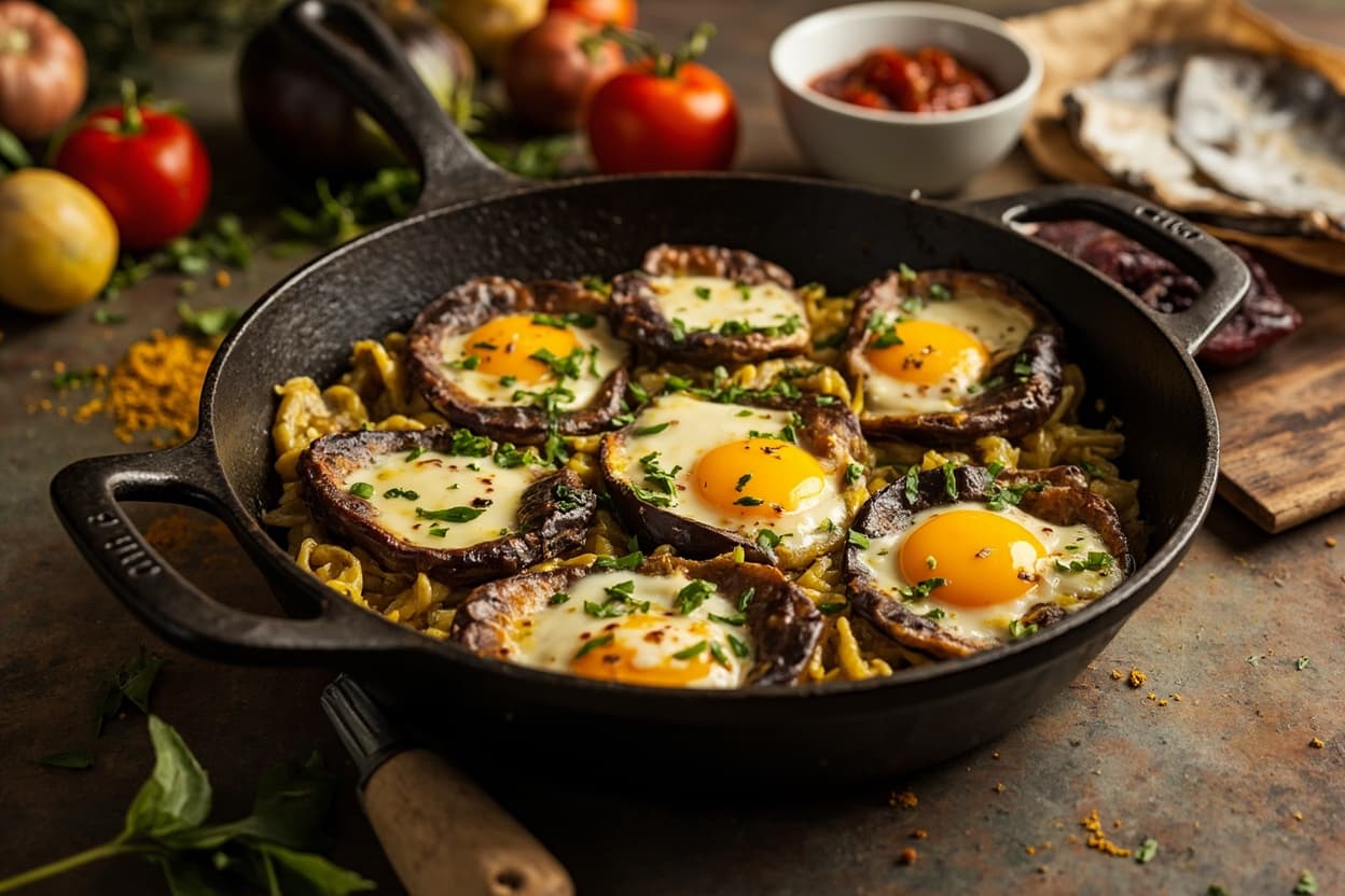 Mirza Ghasemi: Smoky Eggplant and Egg Skillet