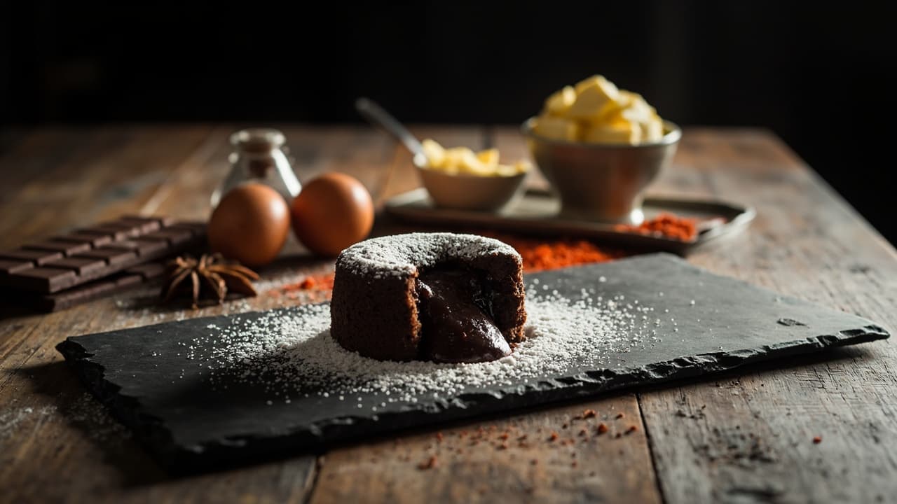 Molten Chocolate Lava Cake with Cayenne & Star-Anise